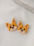 Kolczyki - Kolczyki Corgi, Liski. Biżuteria z psem, prezent dla właściciela psa - miniaturka - grafika 1