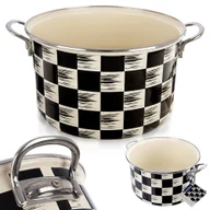 Garnki - Garnek emaliowany indukcja na indukcję gaz SZACHOWNICA duży 26 cm 6.5L ORION 113338 - miniaturka - grafika 1