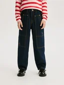 Spodnie i spodenki dla dziewczynek - Reserved - Jeansy Skater - granatowy - miniaturka - grafika 1