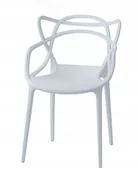 Krzesła - Krzesło Ażurowe Skandynawskie Plastikowe Ogrodowe Loftowe Białe Split - miniaturka - grafika 1