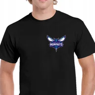 Koszulki męskie - P00465 MĘSKA KOSZULKA PREZENT CHARLOTTE HORNETS KOSZYKÓWKA CZARNA XL - miniaturka - grafika 1