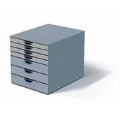 Półki na dokumenty - Pojemnik z 7 kolorowymi szufladami VARICOLOR 280x292x356mm DURABLE jasny szary front szuflad /762727/ - miniaturka - grafika 1