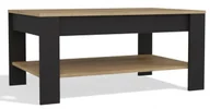 Ławy i stoliki kawowe - Nowoczesny stolik kawowy z półką dąb artisan + czarny - Orom - miniaturka - grafika 1