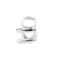 Akcesoria do instrumentów dętych - D'Addario Rico Ligature &amp; Cap Soprano Saxophone Nickel ligatura saksofonu sopranowego kapturek niklowana - miniaturka - grafika 1