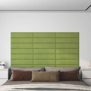 Panele ścienne, 12 szt, ciemnozielone, 60x15 cm, aksamit 1,08m² - Panele ścienne i boazeria - miniaturka - grafika 1