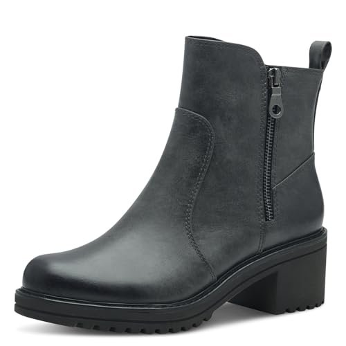 Marco Tozzi Damskie botki Zip+Slip 2-25430-43 modne kozaki, DK.Grey, 41 EU, Dk Grey, 41 EU