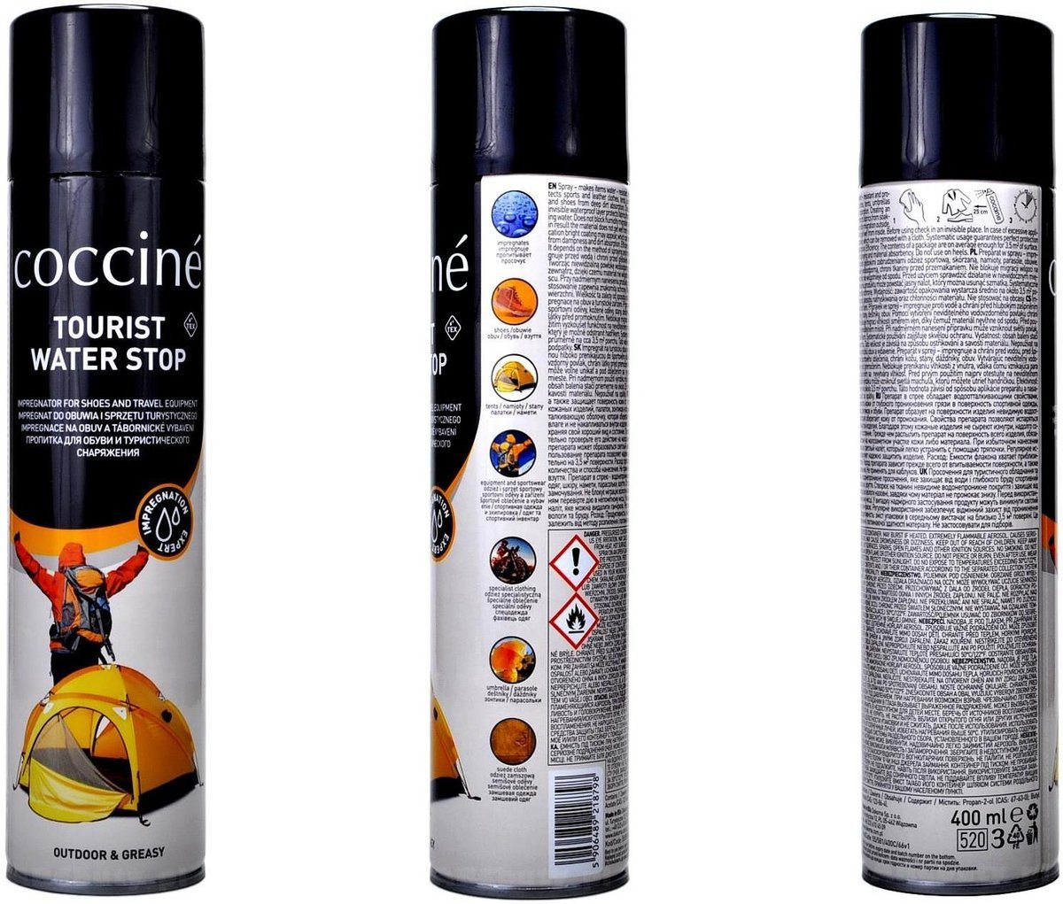 Duży UNIWERSALNY Wodoodporny spray IMPREGNAT DO ODZIEŻY BUTÓW Skóry Tkanin