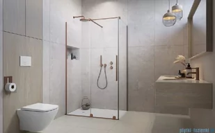 Radaway Furo Kdj Brushed Copper kabina 100x70cm lewa szczotkowana miedź 10104522-93-01L/10110480-01-01/10113070-01-01 - Kabiny prysznicowe - miniaturka - grafika 3