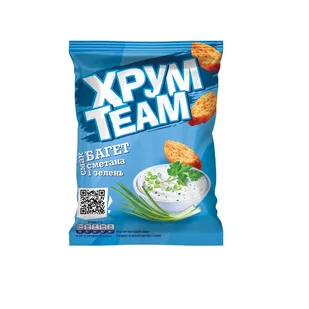 Sucharki o smaku śmietanowo ziołowym "Hrumteam" 60g - Chipsy - miniaturka - grafika 1