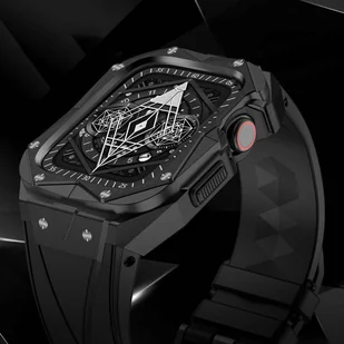 Kingxbar CYF140 2w1 pasek Apple Watch Ultra, SE, 8, 7, 6, 5, 4, 3, 2, 1 (49, 45, 44, 42  mm) z wbudowanym pancernym etui ze stali nierdzewnej czarny - Akcesoria do smartwatchy - miniaturka - grafika 6