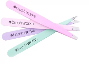 Brush Works Brush Works Combination Tweezer Set Zestaw 4 Pęset Kosmetycznych 5060455142828 - Sztuczne rzęsy i akcesoria - miniaturka - grafika 3
