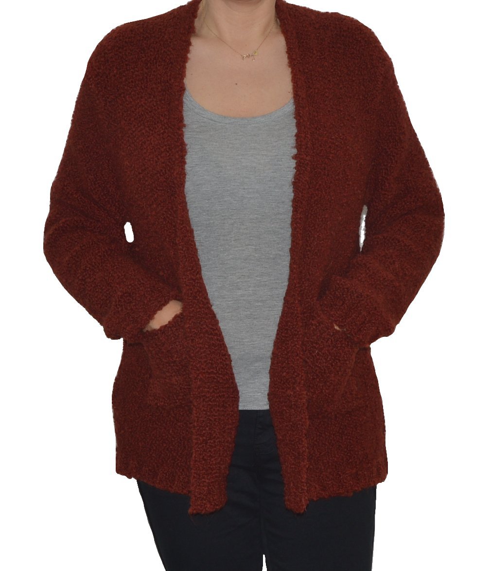 Kardigan sweter damski wełna modal bawełna bordowy