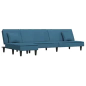 Narożniki - Sofa rozkładana w kształcie L, niebieska, 255x140x - miniaturka - grafika 1