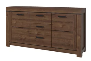 Komoda Brass 2D3S Dąb Brązowy - Inne meble do salonu - miniaturka - grafika 1