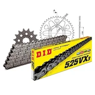 Części motocyklowe - Zestaw łańcuchów DID Alu 525VX3 / 108 nitowy zamek czarny do Kawasaki ZX-6R 600 ccm rok prod. 1998-2002 - miniaturka - grafika 1