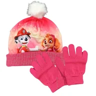 Czapki i chusty sportowe męskie - Komplet czapka rękawiczki Nickelodeon Paw Patrol zimowy różowy - miniaturka - grafika 1