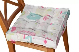 Dekoria Siedzisko Kuba na krzesło pastelowe wzory na białym tle 40 × 40 × 6 cm Little World 210-141-51 - Meble modułowe i akcesoria - miniaturka - grafika 1