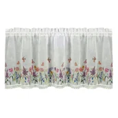 Firany - Firana 60 x 150 Dekoracyjna Gotowa Bella Biały+Róż - miniaturka - grafika 1