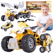 Samochody i pojazdy dla dzieci - Zestaw Pojazdów do Zabawy Quad Przyczepa Światło Dźwięk - miniaturka - grafika 1