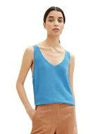 Koszulki i topy damskie - TOM TAILOR Damski top z dzianiny, 21184 - Soft Cloud Blue, XXL - miniaturka - grafika 1