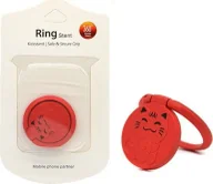 Uchwyty samochodowe do telefonów - UCHWYT TELEFONU STOJAK KITTY UNIWERSALNY VEGA CZERWONY RING HOLDER RED - miniaturka - grafika 1