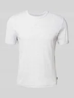 Koszulki męskie - T-shirt z prążkowanym okrągłym dekoltem - miniaturka - grafika 1