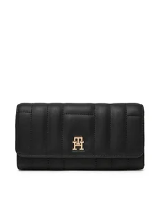 Tommy Hilfiger Duży Portfel Damski Feminine Lrg Flap AW0AW17475 Czarny - Portfele - miniaturka - grafika 1