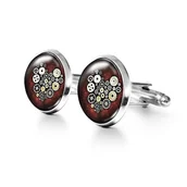 Spinki do mankietów i krawatów - Steampunk heart - spinki do mankietów - miniaturka - grafika 1