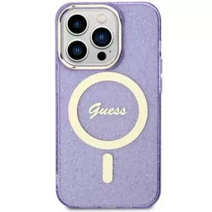 Guess GUHMP14XHCMCGU do Apple iPhone 14 Pro Max 6,7" purpurowy/purple hardcase Glitter Gold MagSafe - Etui i futerały do telefonów - miniaturka - grafika 3