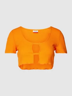 Koszulki i topy damskie - Top krótki z fakturowanym wzorem model ‘MADY’ - grafika 1