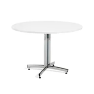 Stoły i stoliki do biura - Okrągły stół do stołówki SANNA, Ø1100x720 mm, chrom/biały - miniaturka - grafika 1
