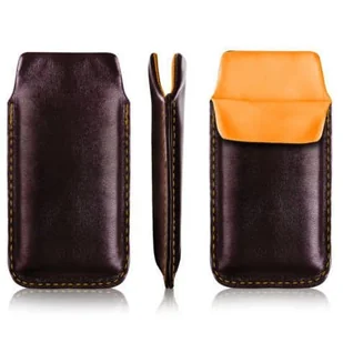 Sony Pionowa skórzana wsuwka Vena ERICSSON X10 MINI PRO czarna (pomarańczowa w środku) - Etui i futerały do telefonów - miniaturka - grafika 1