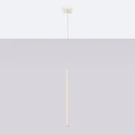 Lampy sufitowe - Lampa wisząca BRILL 1 beżowa LED 4000K - 8x8x114cm Sollux - miniaturka - grafika 1