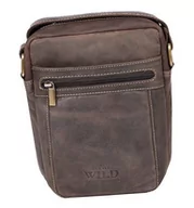 Torebki damskie - Niewielka, dwukomorowa listonoszka męska ze skóry naturalnej — Always Wild - miniaturka - grafika 1