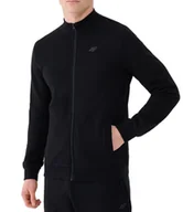 Bluzy męskie - Bluza męska bejsbolówka 4f wmm00tswsm1463 - czarna s - miniaturka - grafika 1