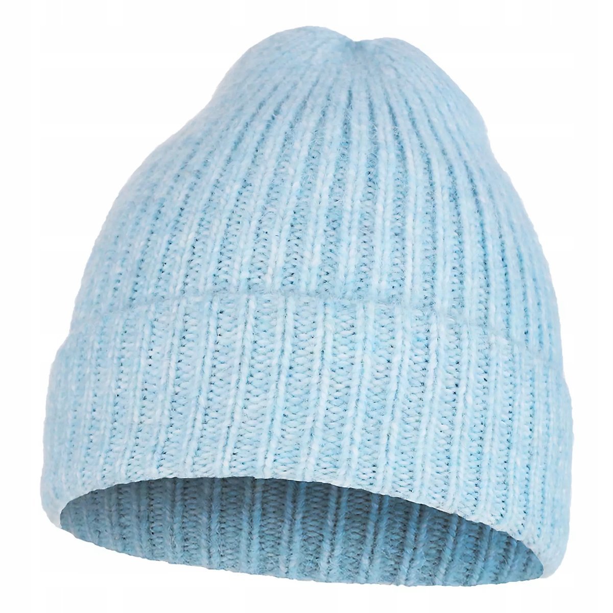 Czapka Damska Klasyczna Miękka Jesienna Zimowa Ciepła Gruba Prosta Moraj Blue