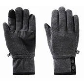 Rękawiczki - Rękawice polarowe Jack Wolfskin WINTER WOOL GLOVE dark grey - XS - miniaturka - grafika 1