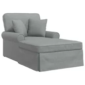 Szezlongi - vidaXL Chaise Lounge z Fartuszkiem Jasnoszary 91 x 157 x 91 cm tkanina - miniaturka - grafika 1