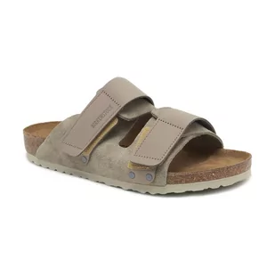 Birkenstock Skórzane klapki Uji VL NU Taupe - Klapki i japonki męskie - miniaturka - grafika 1