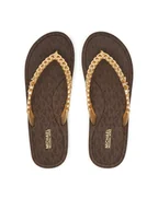 Klapki i japonki damskie - MICHAEL Michael Kors Japonki Zaza 40S5ZAFA1B Złoty - miniaturka - grafika 1