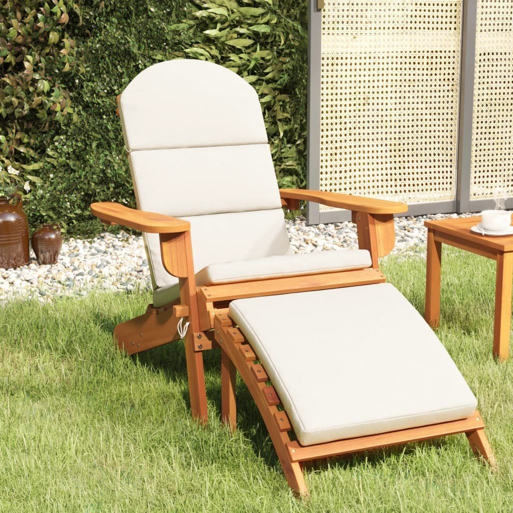 vidaXL vidaXL Krzesło ogrodowe Adirondack z podnóżkiem, lite drewno akacjowe