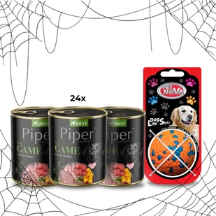 DOLINA NOTECI Piper dla psa z dziczyzną i dynią 24x800g + piłka - Mokra karma dla psów - miniaturka - grafika 1