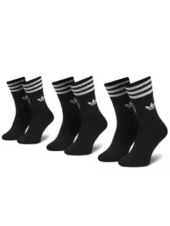 Skarpetki męskie - Adidas Zestaw 3 par wysokich skarpet unisex Solid Crew Sock S21490 Czarny - grafika 1