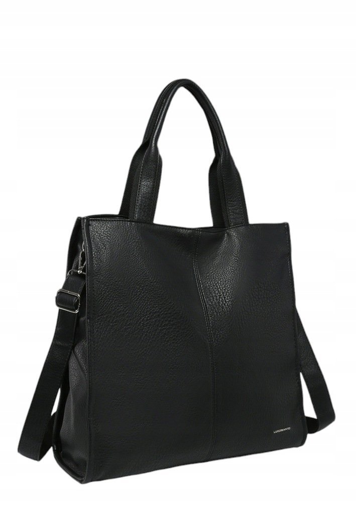 Pojemna Shopperka Torebka Damska Czarna Format A4 LUIGISANTO V6623 Black
