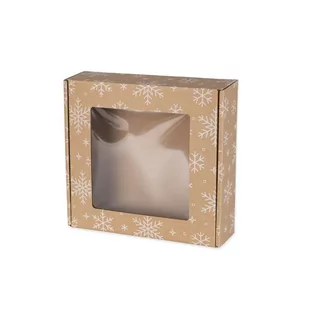 Pudełko Fasonowe Okienko Śnieżynki 200X200X50mm - Pudełka i szkatułki - miniaturka - grafika 1