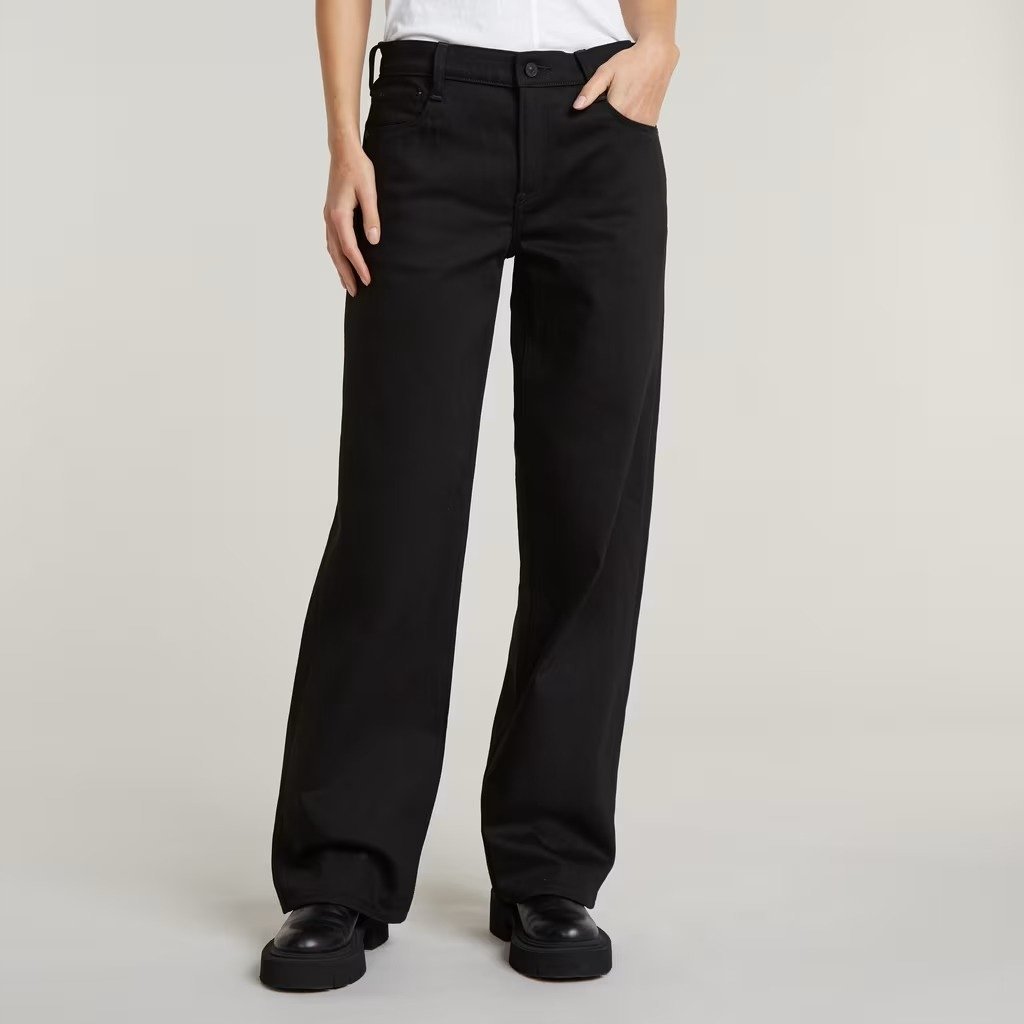 G STAR RAW CZARNE JEANSY DŁUGIE PROSTE Z GUZIKIEM 26/30 6EA