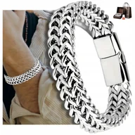 Bransolety męskie - PEŁNA Bransoleta Srebrna Męska Bransoletka Na Prezent TYTANOWA Diamentowana - miniaturka - grafika 1