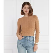 Swetry damskie - POLO RALPH LAUREN Wełniany sweter JULIANNA | Slim Fit | z dodatkiem kaszmiru - miniaturka - grafika 1