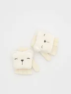 Czapki dla dzieci - Reserved - Rękawiczki bez palców z klapką - złamana biel - miniaturka - grafika 1