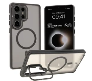 Bizon Etui z podstawką i pierścieniem magnetycznym Case Eclipse do Galaxy S25 Ultra, przydymione z czarną ramką - Etui i futerały do telefonów Bizon Etui z podstawką i pierścieniem magnetycznym Case Eclipse do Galaxy S25 Ultra, przydymione z czarną ramką - Etui i futerały do telefonów - miniaturka - grafika 1